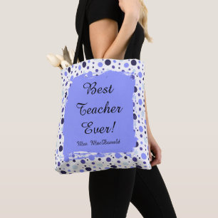 Purple Polka dot best teacher ever gift Tote Bag