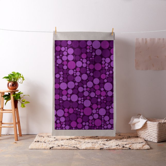 Purple Polka Dot Circles Pattern Fabric (In Situ)