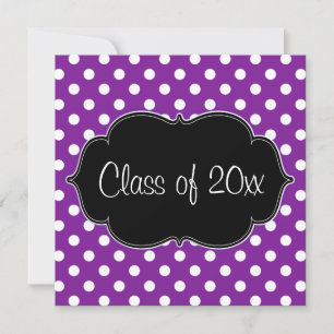 Purple Polka Dot Graduation Announcement