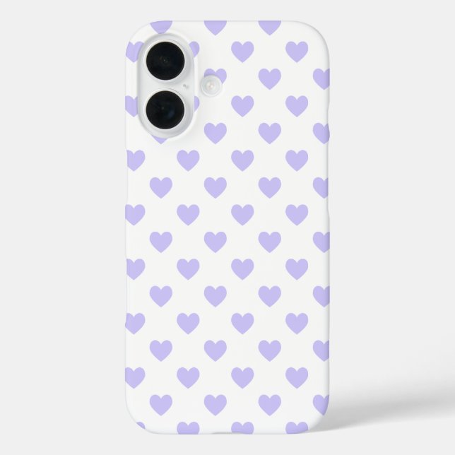 Purple Polka Dot Hearts Case-Mate iPhone Case (Back)
