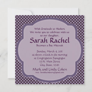 Purple polka dot Invitation