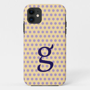 Purple Polka Dot Monogram iPhone Case