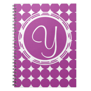 Purple Polka Dot Monogram Notebook