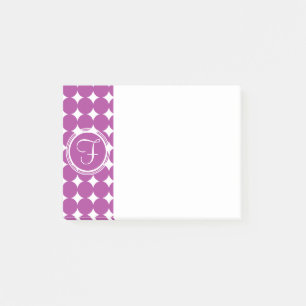 Purple Polka Dot Monogram Post-it Notes