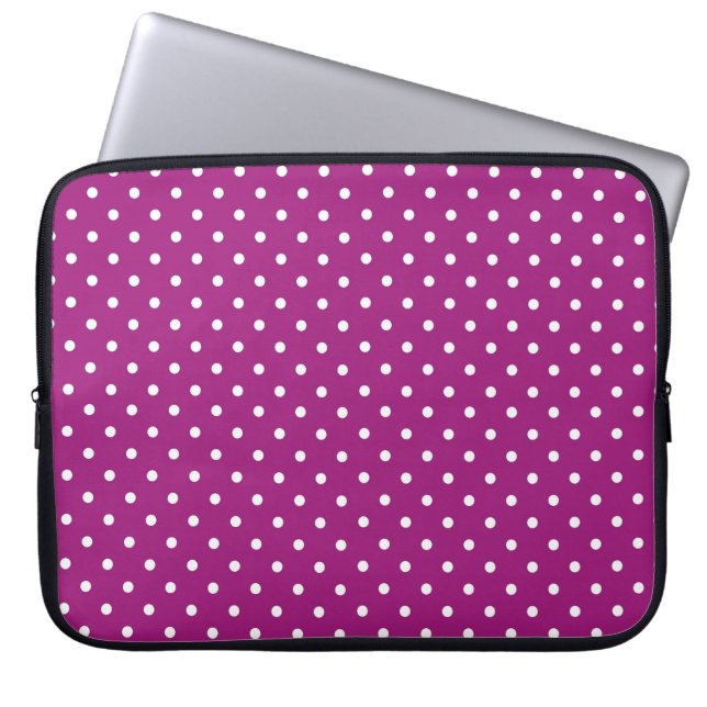 Purple Polka Dot Pattern Laptop Sleeve (Front)