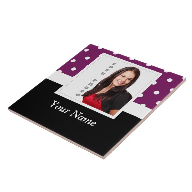 Purple polka dot photo template tile (Side)