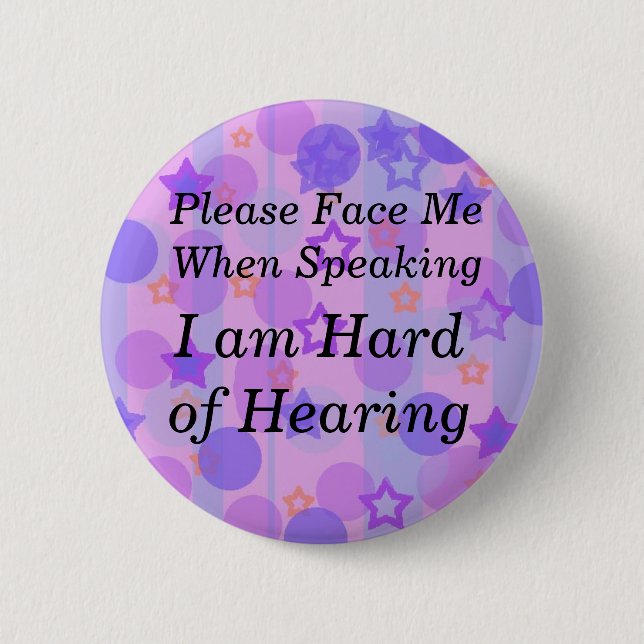 Purple Polka Dot Please Face Me Button (Front)