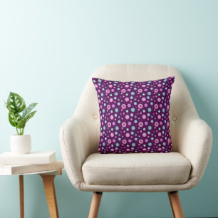 Purple Polka Dot Power Pattern Cushion