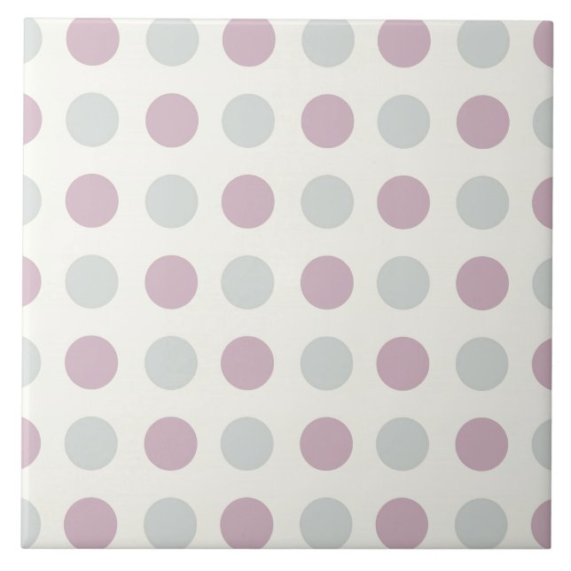 Purple Polka Dot Retro Design Tile (Front)