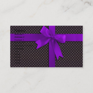 Purple Polka Dot Ribbon Business Card