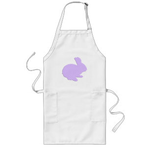 Purple Polka Dot Silhouette Easter Bunny Apron
