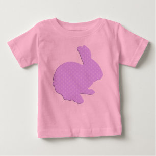 Purple Polka Dot Silhouette Easter Bunny Shirt