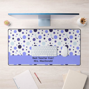 Purple Polka dot teacher appreciation gift Desk Mat