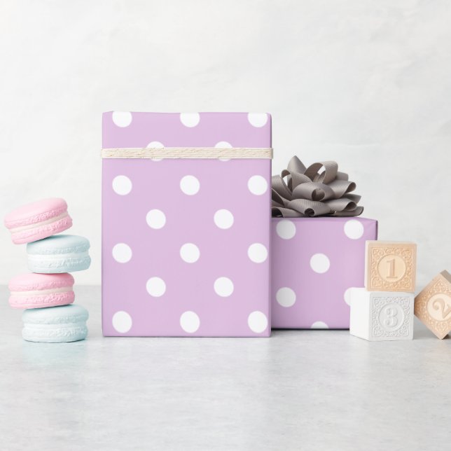 Purple Polka Dot Wrapping Paper (Baby Shower)