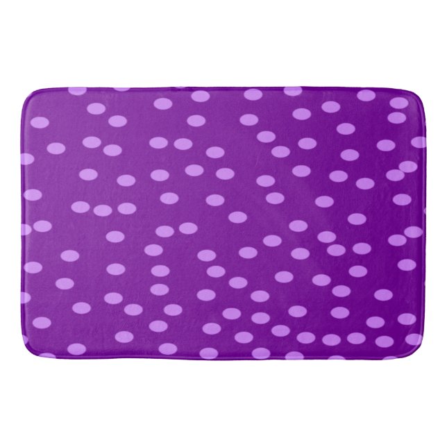 Purple Polka Dots Bath Mat (Front)