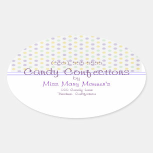Purple Polka Dots Candy Label