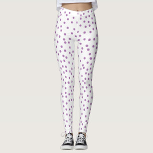 Purple Polka Dots Cute & Preppy Leggings