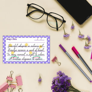 Purple polka dots, cute stars & rainbows 10" x 6" post-it notes
