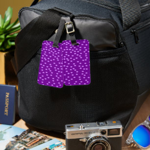 Purple Polka Dots Luggage Tag