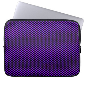 Purple Polka Dots on Black Laptop Sleeve