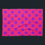 Purple polka dots on cerise tea towel<br><div class="desc">Purple polka dots on cerise</div>