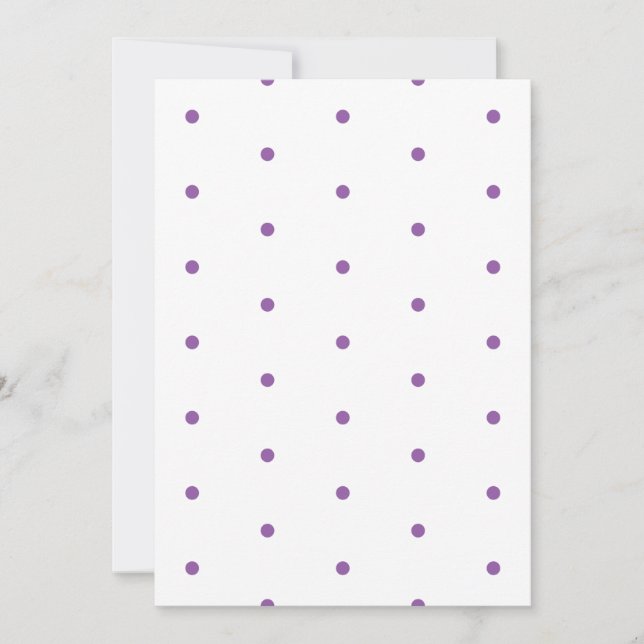 Purple Polka Dots on White Paper (Front)