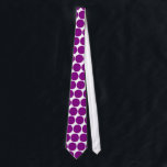 Purple Polka Dots Pattern on White Tie<br><div class="desc">Graphic design of large purple polka dots on a white background.</div>