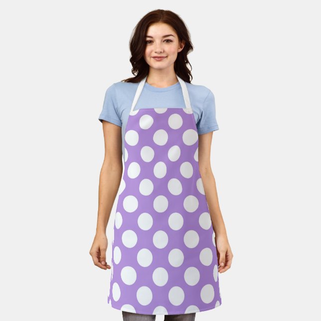 Purple Polka Dots, Polka Dot Pattern, Dots, Dotted Apron (Worn)