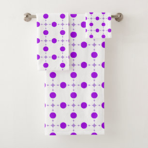 Purple Polka Dots, Polka Dot Pattern, Dots, Dotted Bath Towel Set