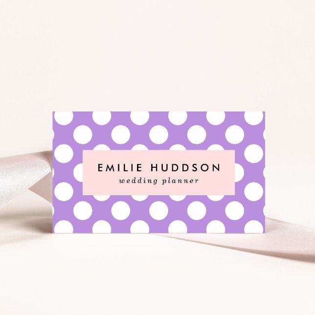 Purple Polka Dots, Polka Dot Pattern, Dots, Dotted Business Card (Creator Uploaded)