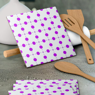Purple Polka Dots, Polka Dot Pattern, Dots, Dotted Ceramic Tile