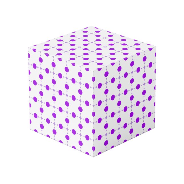 Purple Polka Dots, Polka Dot Pattern, Dots, Dotted Cube (Front Angled)