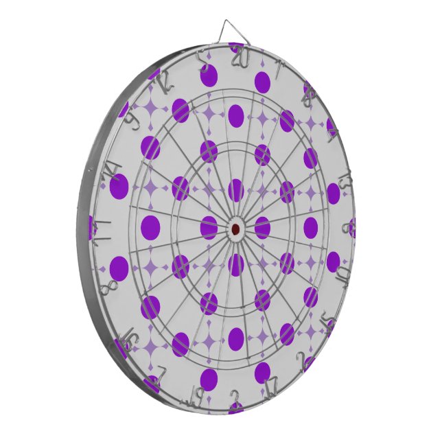 Purple Polka Dots, Polka Dot Pattern, Dots, Dotted Dartboard (Front Left)
