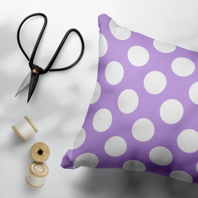 Purple Polka Dots, Polka Dot Pattern, Dots, Dotted Decorative Cushion (Creator Uploaded)