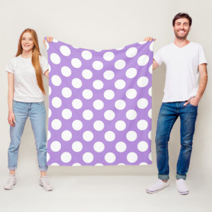 Purple Polka Dots, Polka Dot Pattern, Dots, Dotted Fleece Blanket