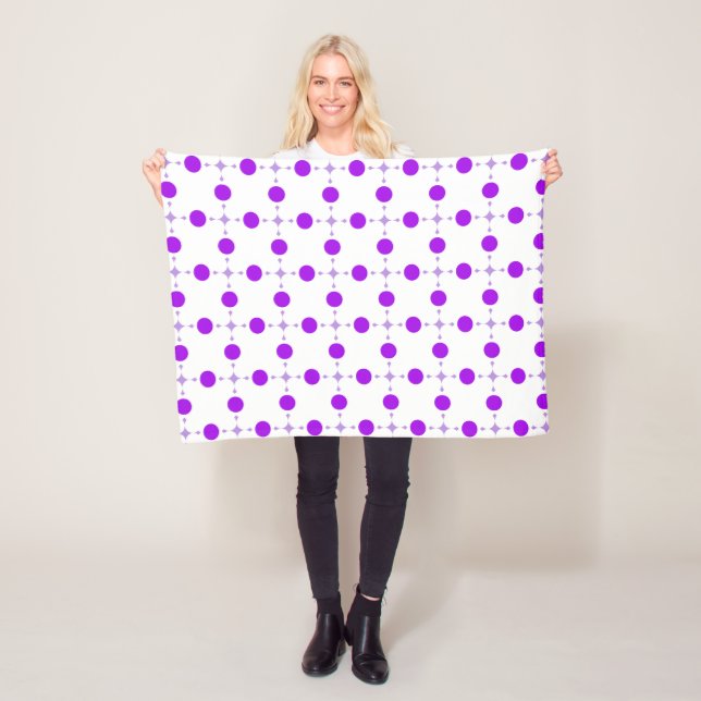 Purple Polka Dots, Polka Dot Pattern, Dots, Dotted Fleece Blanket (In Situ)