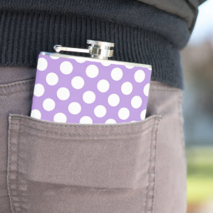 Purple Polka Dots, Polka Dot Pattern, Dots, Dotted Hip Flask