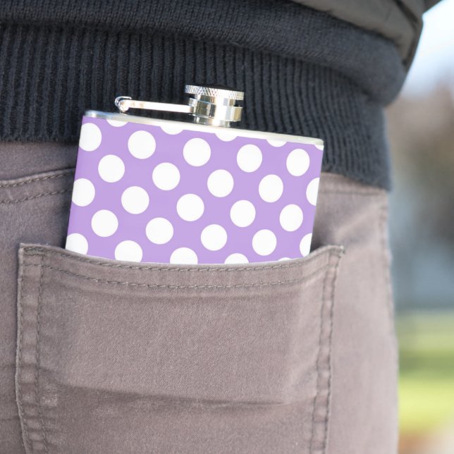 Purple Polka Dots, Polka Dot Pattern, Dots, Dotted Hip Flask (In Situ)