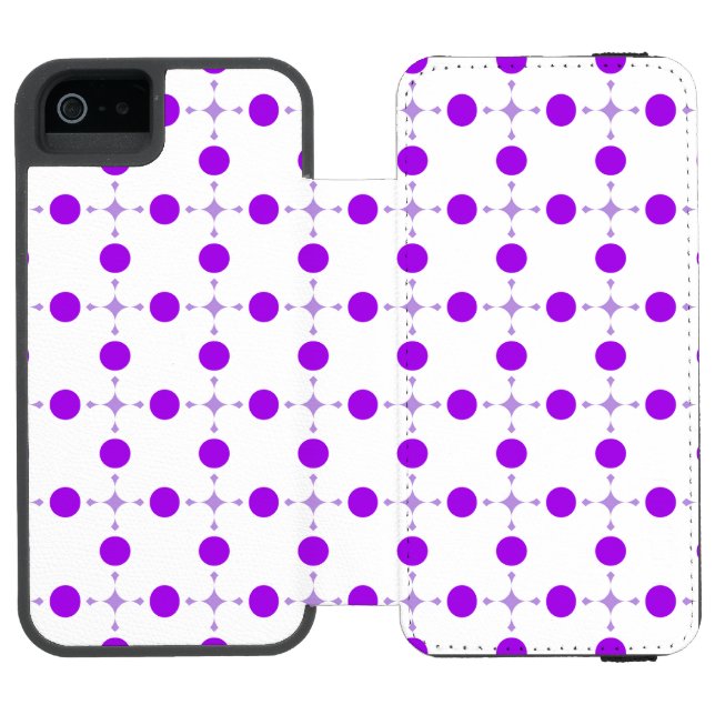 Purple Polka Dots, Polka Dot Pattern, Dots, Dotted Incipio iPhone Wallet Case (Folio Open)