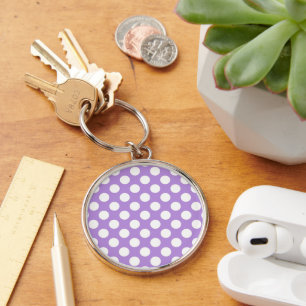Purple Polka Dots, Polka Dot Pattern, Dots, Dotted Key Ring