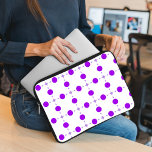 Purple Polka Dots, Polka Dot Pattern, Dots, Dotted Laptop Sleeve<br><div class="desc">Cute,  fun and adorable polka dot pattern in purple and white colour. Modern and trendy gift,  perfect for the polka dots lover in your life.</div>