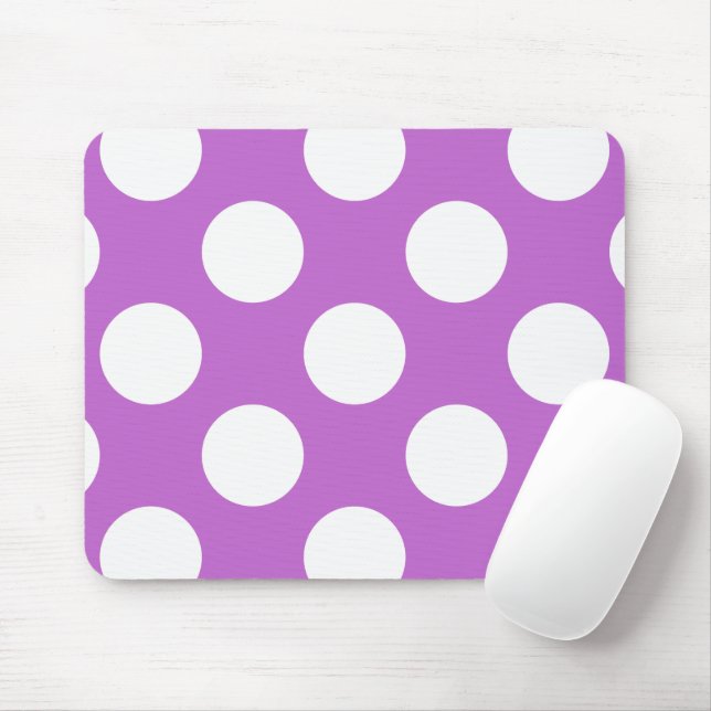 Purple Polka Dots, Polka Dot Pattern, Dots, Dotted Mouse Pad (With Mouse)