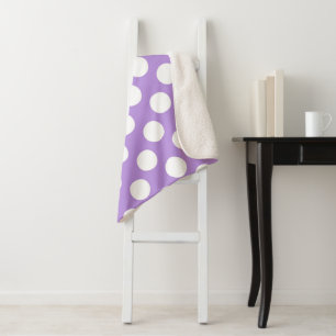Purple Polka Dots, Polka Dot Pattern, Dots, Dotted Sherpa Blanket