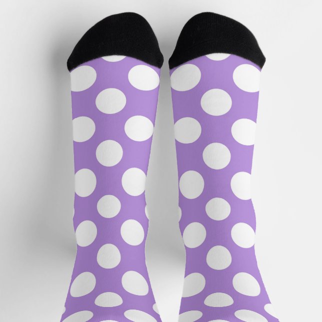 Purple Polka Dots, Polka Dot Pattern, Dots, Dotted Socks (Top)