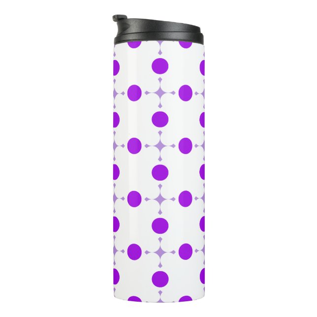 Purple Polka Dots, Polka Dot Pattern, Dots, Dotted Thermal Tumbler (Rotated Right)