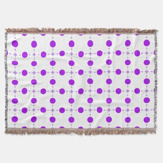 Purple Polka Dots, Polka Dot Pattern, Dots, Dotted Throw Blanket (Front)