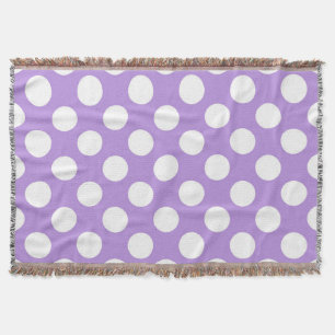 Purple Polka Dots, Polka Dot Pattern, Dots, Dotted Throw Blanket