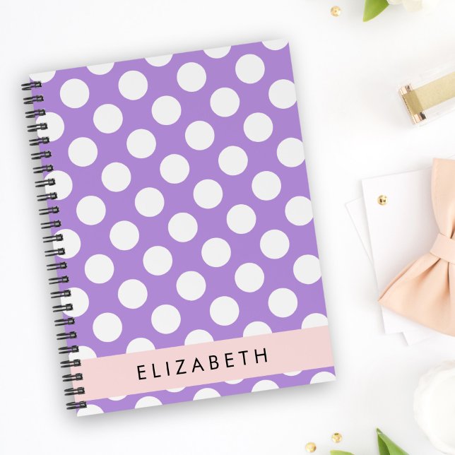 Purple Polka Dots, Polka Dot Pattern, Your Name Planner (Creator Uploaded)