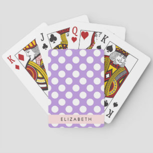 Purple Polka Dots, Polka Dot Pattern, Your Name Playing Cards