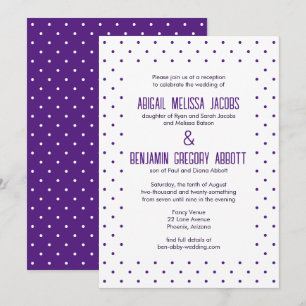 Purple Polka Dots with 2 Sets Bride's Parents Invitation